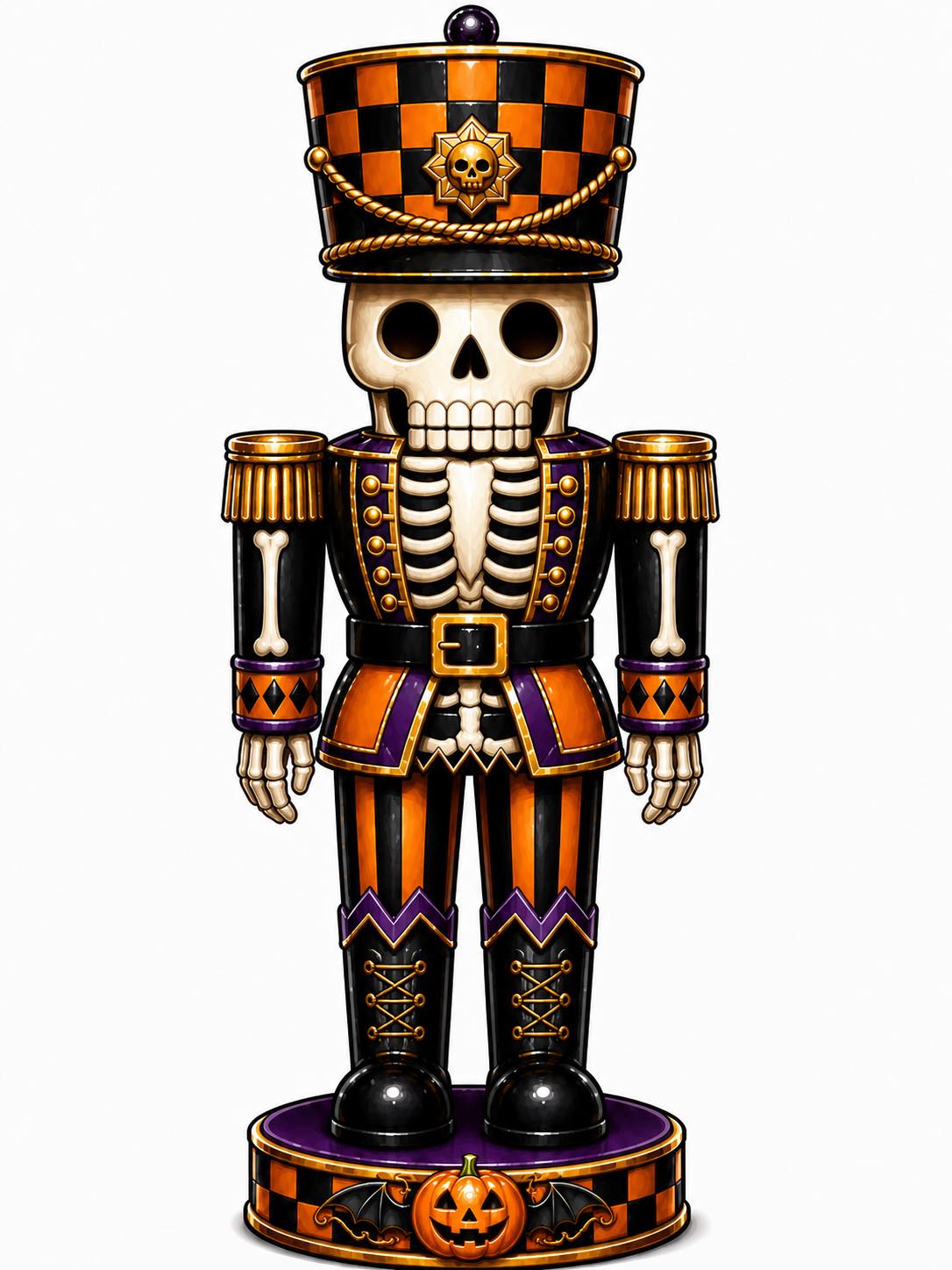 Skeleton Nutcracker 14" Wood Wreath Sign - PS-W-0002