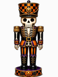 Thumbnail for Skeleton Nutcracker 14" Wood Wreath Sign - PS-W-0002