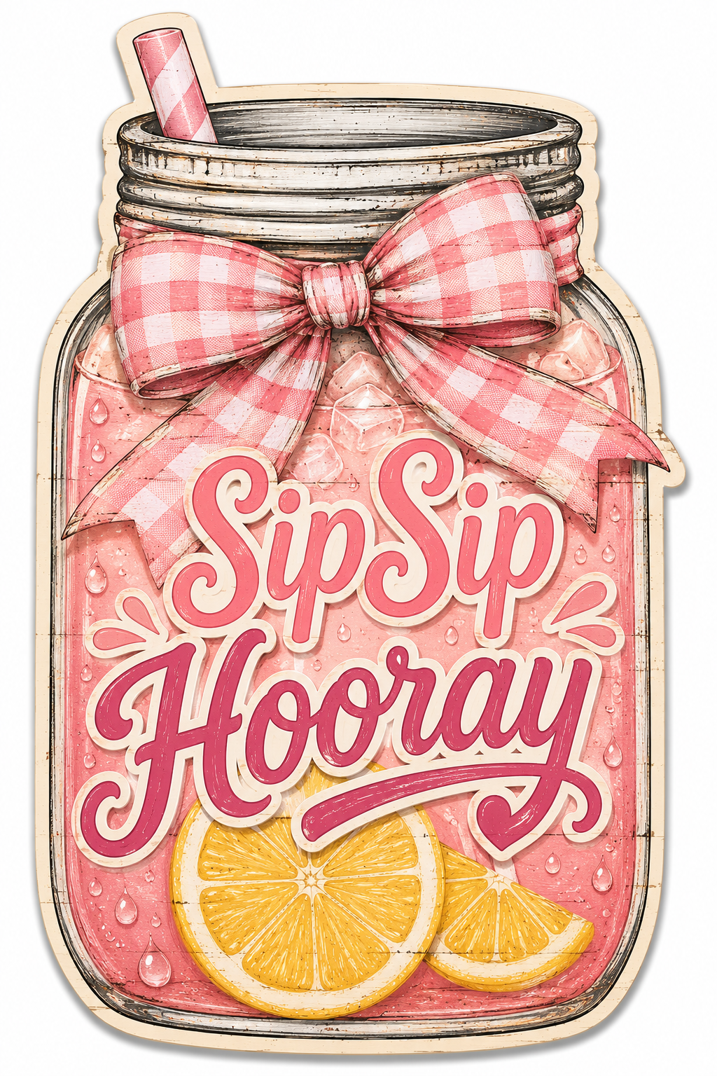 Pink Lemonade 12" Wood Wreath Sign - PS-W-0008