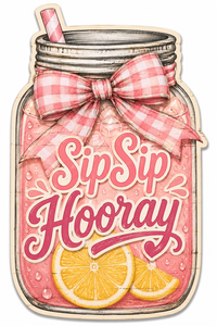 Thumbnail for Pink Lemonade 12" Wood Wreath Sign - PS-W-0008