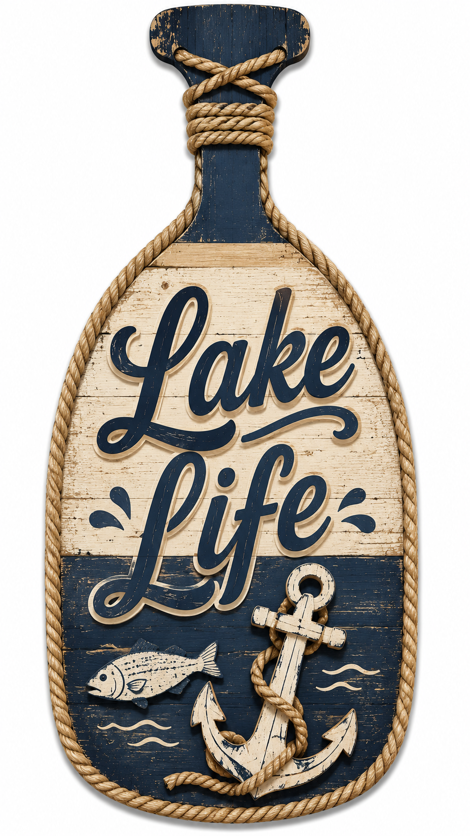 Lake Life Paddle 12" Wood Wreath Sign - PS-W-0010