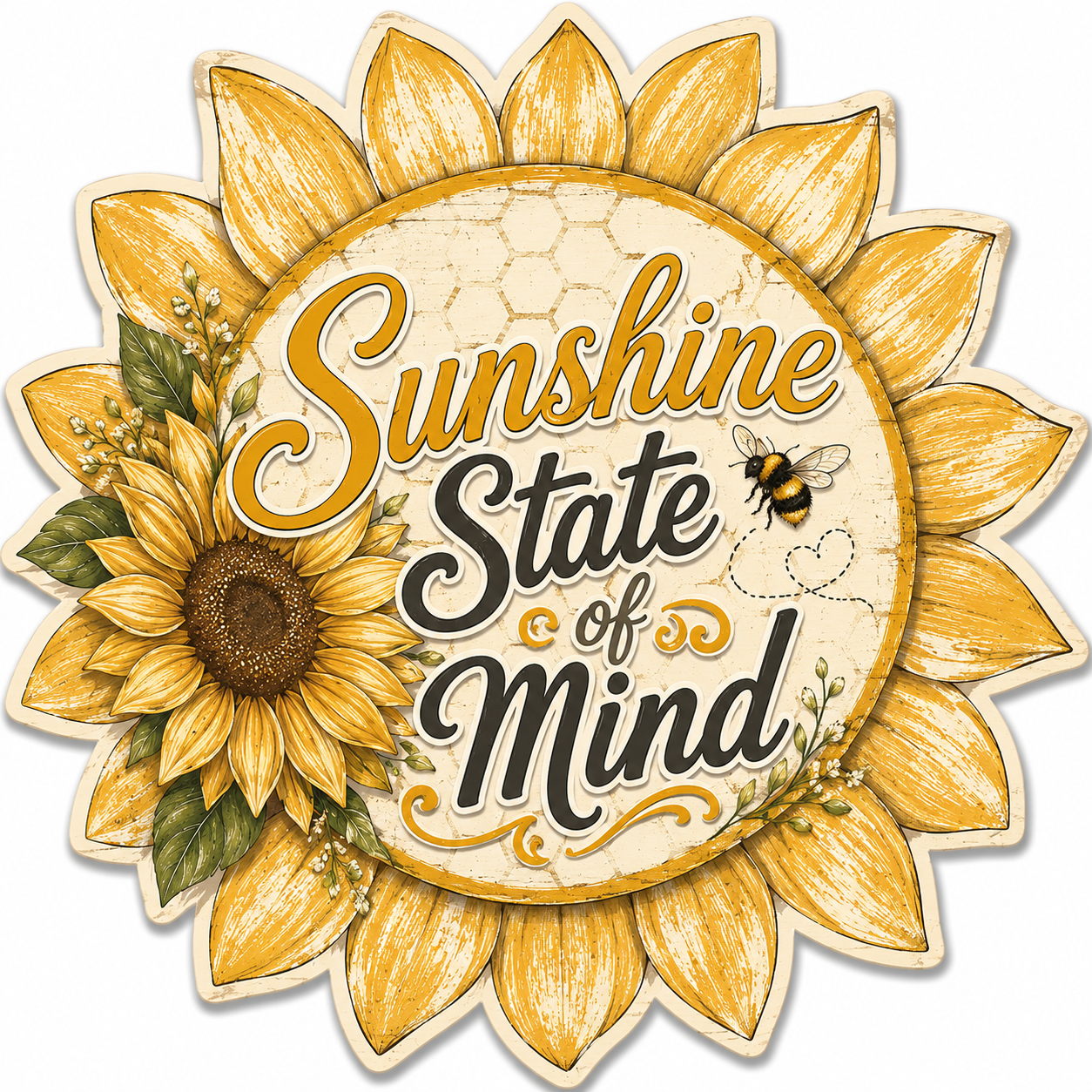 Sunshine 12" Wood Wreath Sign - PS-W-0012
