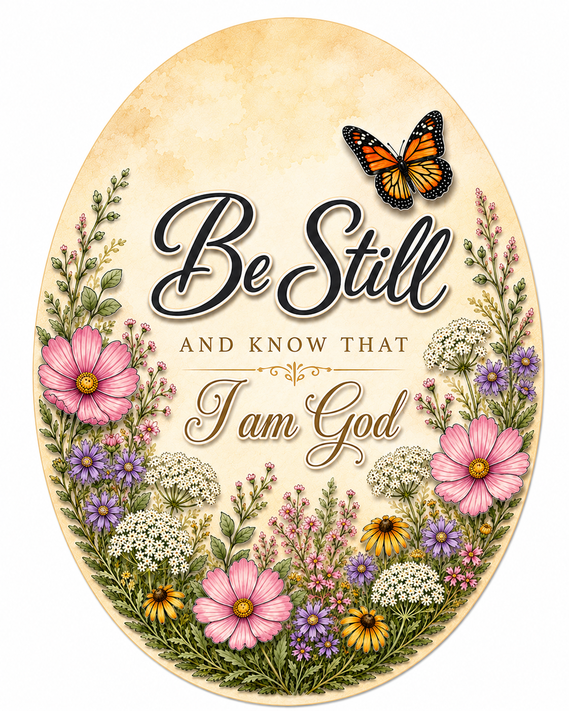 Be Still and Know That I Am God 22" Wood Door Hanger - PS-W-0076-DH