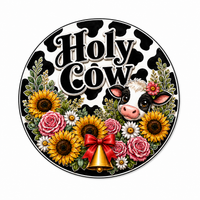 Thumbnail for Holy Cow 12" Wood Wreath Sign - PS-W-0077
