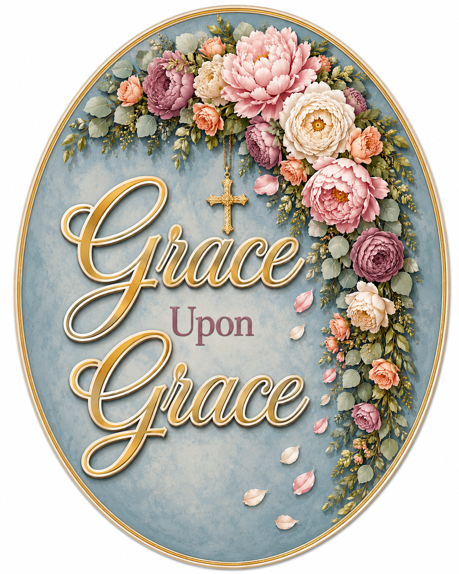 Grace Upon Grace 12" Wood Wreath Sign - PS-W-0080