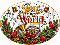 Thumbnail for Joy to the World Oval with Cardinals 12" Wood Wreath Sign - PS-W-0096