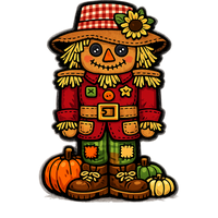 Thumbnail for Scarecrow 14" Wood Wreath Sign - PS-W-0106