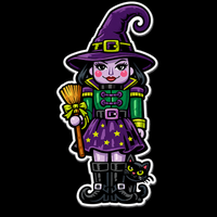 Thumbnail for Witch Nutcracker 14" Wood Wreath Sign - PS-W-0109