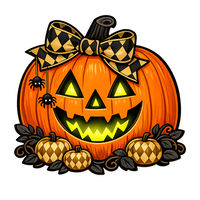 Thumbnail for Harlequin Jack o' Lantern 12" Wood Wreath Sign - PS-W-0111