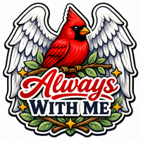 Thumbnail for Always With Me Cardinal Memorial 12" Wood Wreath Sign - PS-W-0115