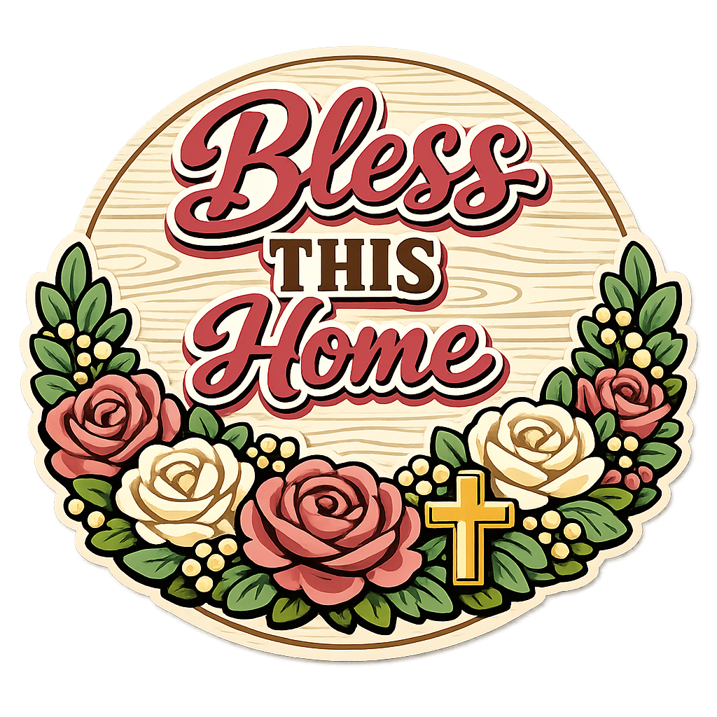Bless This Home 12" Wood Wreath Sign - PS-W-0118