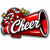 Thumbnail for Cheer Megaphone 12" Wood Wreath Sign - PS-W-0121