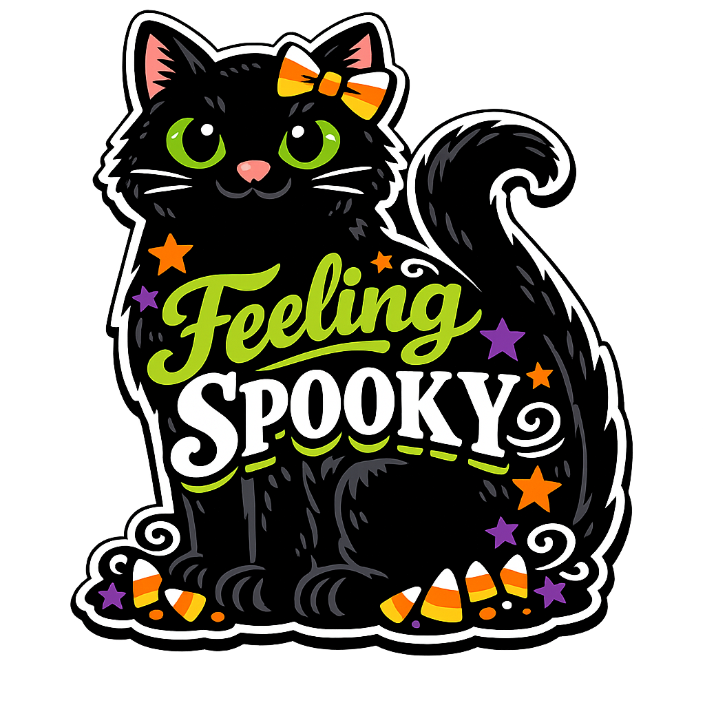 Feeling Spooky Black Cat Halloween 12" Wood Wreath Sign - PS-W-0130