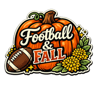Thumbnail for Football and Fall Pumpkin 12" Wood Wreath Sign - PS-W-0131