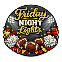 Thumbnail for Friday Night Lights Football 12" Wood Wreath Sign - PS-W-0133