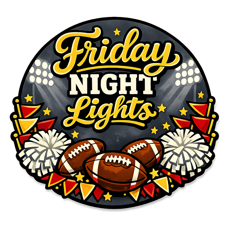 Friday Night Lights Football 12" Wood Wreath Sign - PS-W-0133