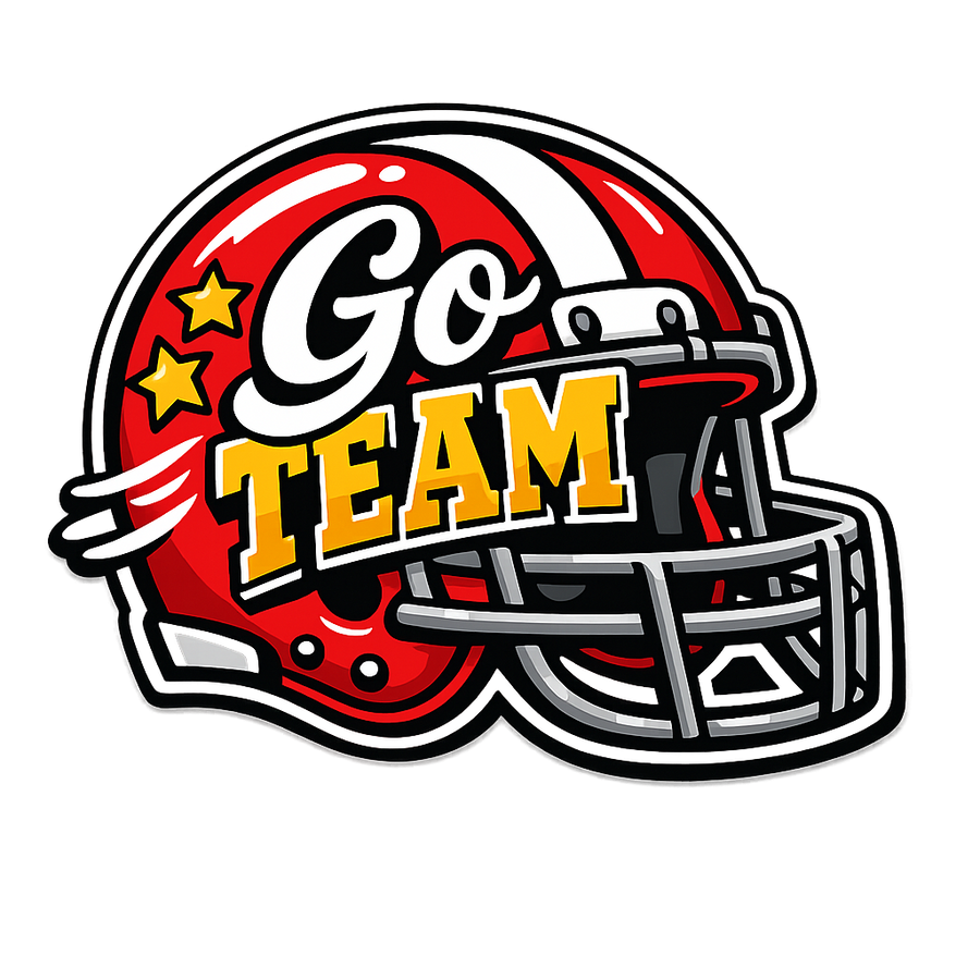 Go Team Helmet Football 12" Wood Wreath Sign - PS-W-0136
