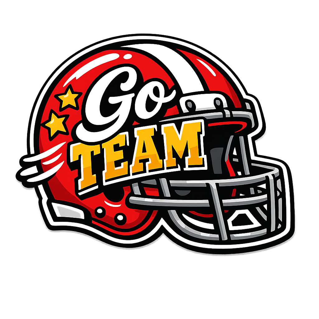 Go Team Helmet Football 12" Wood Wreath Sign - PS-W-0136
