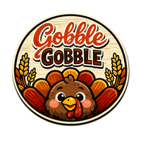 Thumbnail for Gobble Gobble Thanksgiving 12" Wood Wreath Sign - PS-W-0137