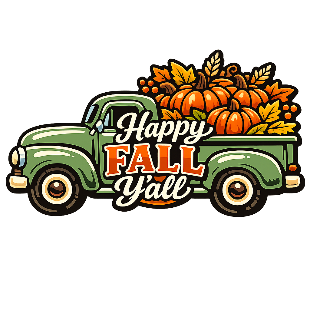 Happy Fall Y'all Truck 12" Wood Wreath Sign - PS-W-0141