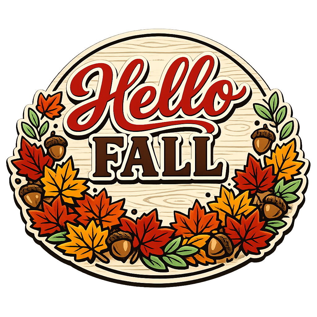Hello Fall Maple 12" Wood Wreath Sign - PS-W-0143