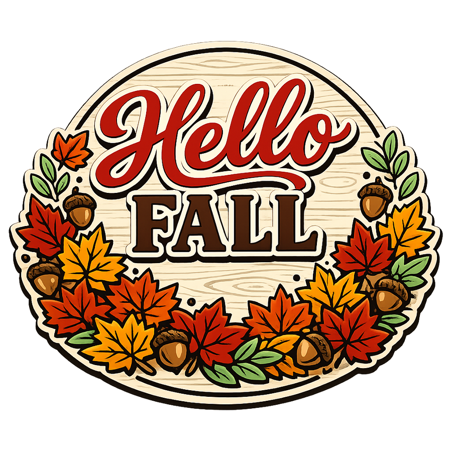 Hello Fall Maple 12" Wood Wreath Sign - PS-W-0143