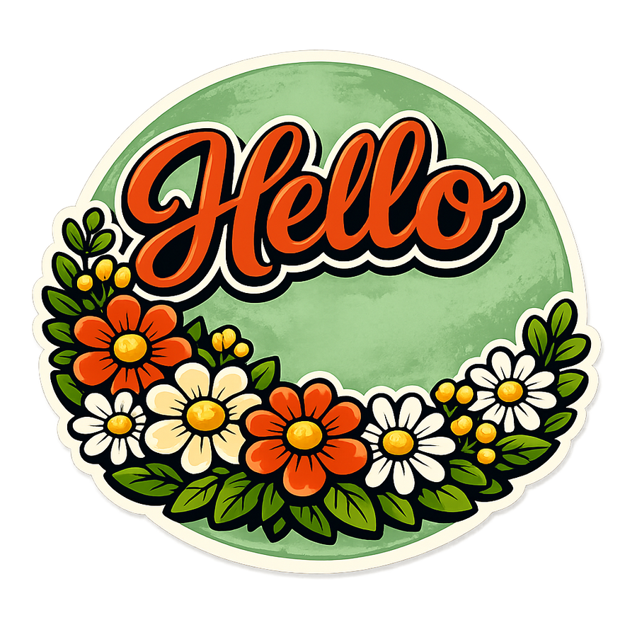 Hello Modern 12" Wood Wreath Sign - PS-W-0144