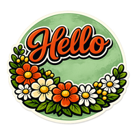 Thumbnail for Hello Modern 12" Wood Wreath Sign - PS-W-0144