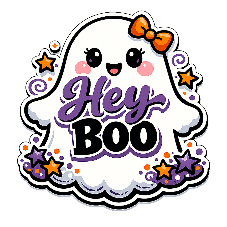 Hey Boo Ghost Halloween 12" Wood Wreath Sign - PS-W-0147