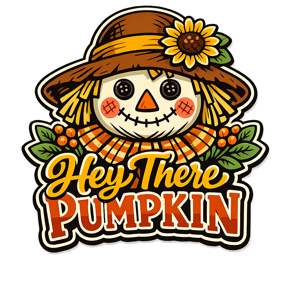 Hey There Pumpkin Scarecrow Fall 12" Wood Wreath Sign - PS-W-0148