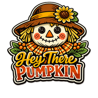 Thumbnail for Hey There Pumpkin Scarecrow Fall 12" Wood Wreath Sign - PS-W-0148