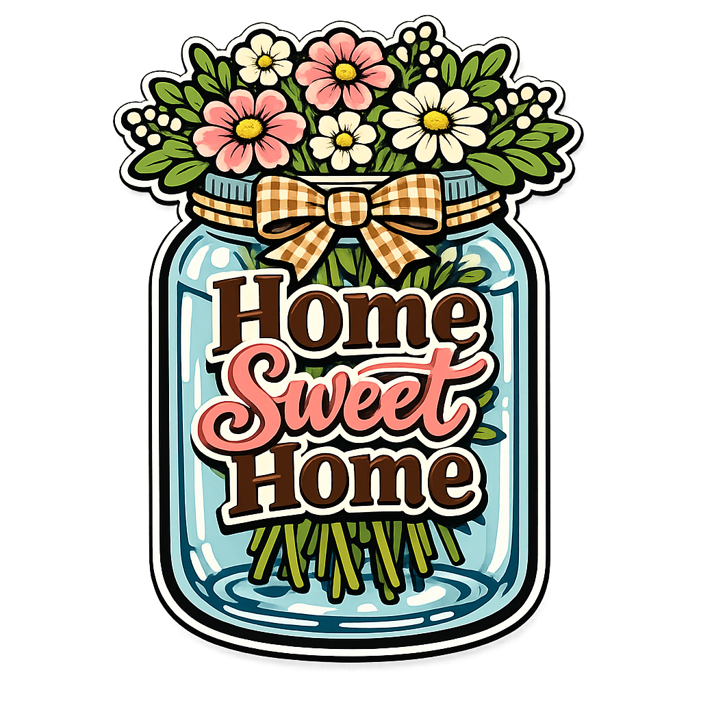 Home Sweet Home Mason Jar 12" Wood Wreath Sign - PS-W-0150