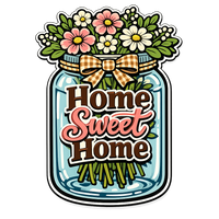 Thumbnail for Home Sweet Home Mason Jar 12" Wood Wreath Sign - PS-W-0150