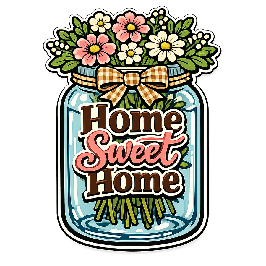 Home Sweet Home Mason Jar 12" Wood Wreath Sign - PS-W-0150