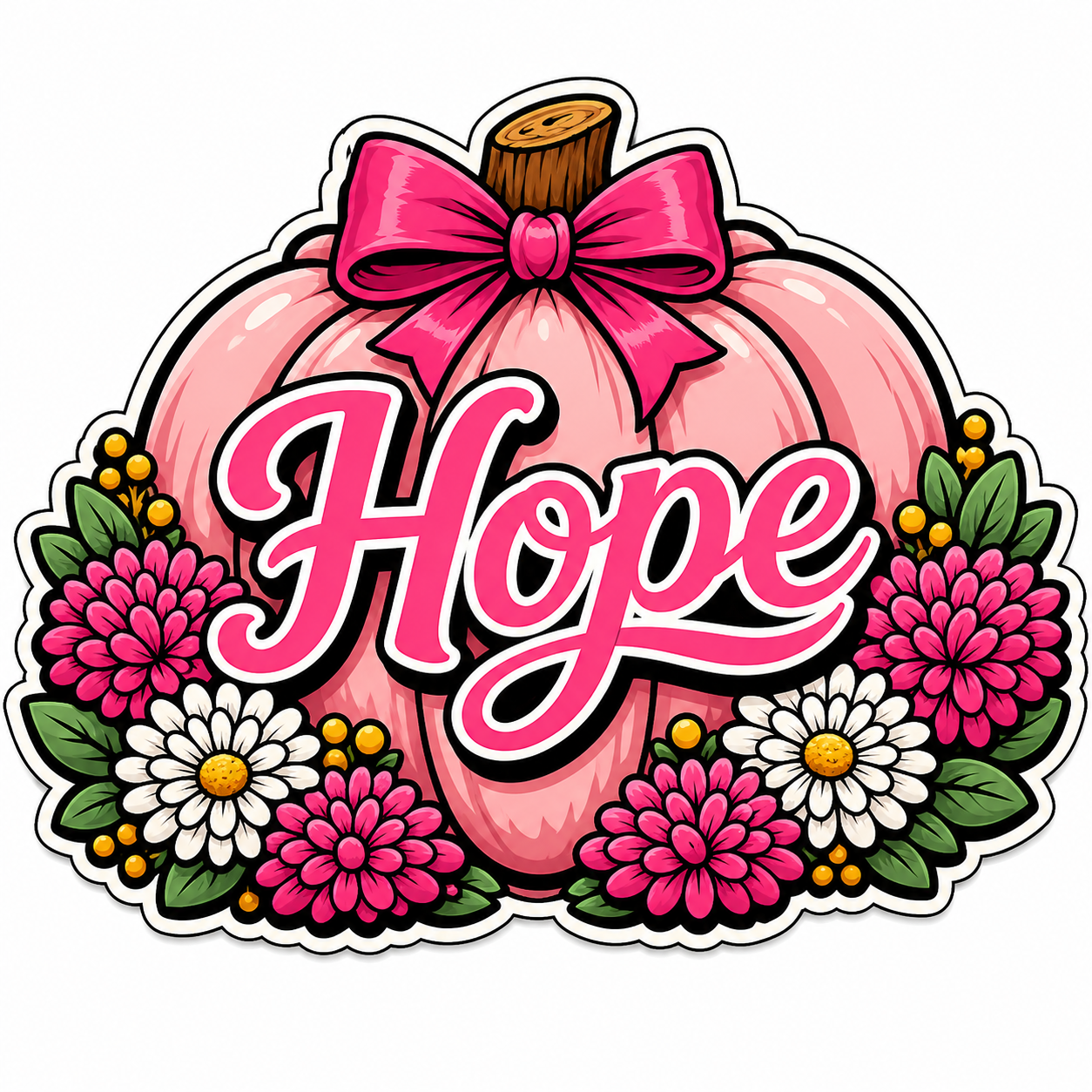 Hope Pink Pumpkin Breast Cancer Awareness 12" Wood Wreath Sign - PS-W-0151