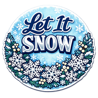 Thumbnail for Let It Snow Snowflake Christmas 12" Wood Wreath Sign - PS-W-0154