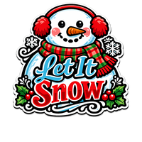 Thumbnail for Let It Snow Snowman Christmas 12" Wood Wreath Sign - PS-W-0155