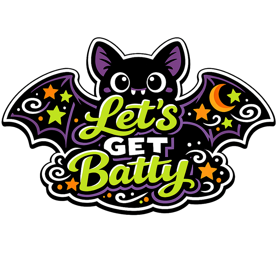 Let's Get Batty Halloween 12" Wood Wreath Sign - PS-W-0156