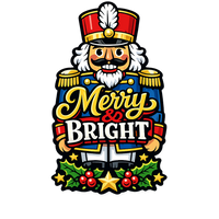 Thumbnail for Merry and Bright Nutcracker Christmas 12" Wood Wreath Sign - PS-W-0157
