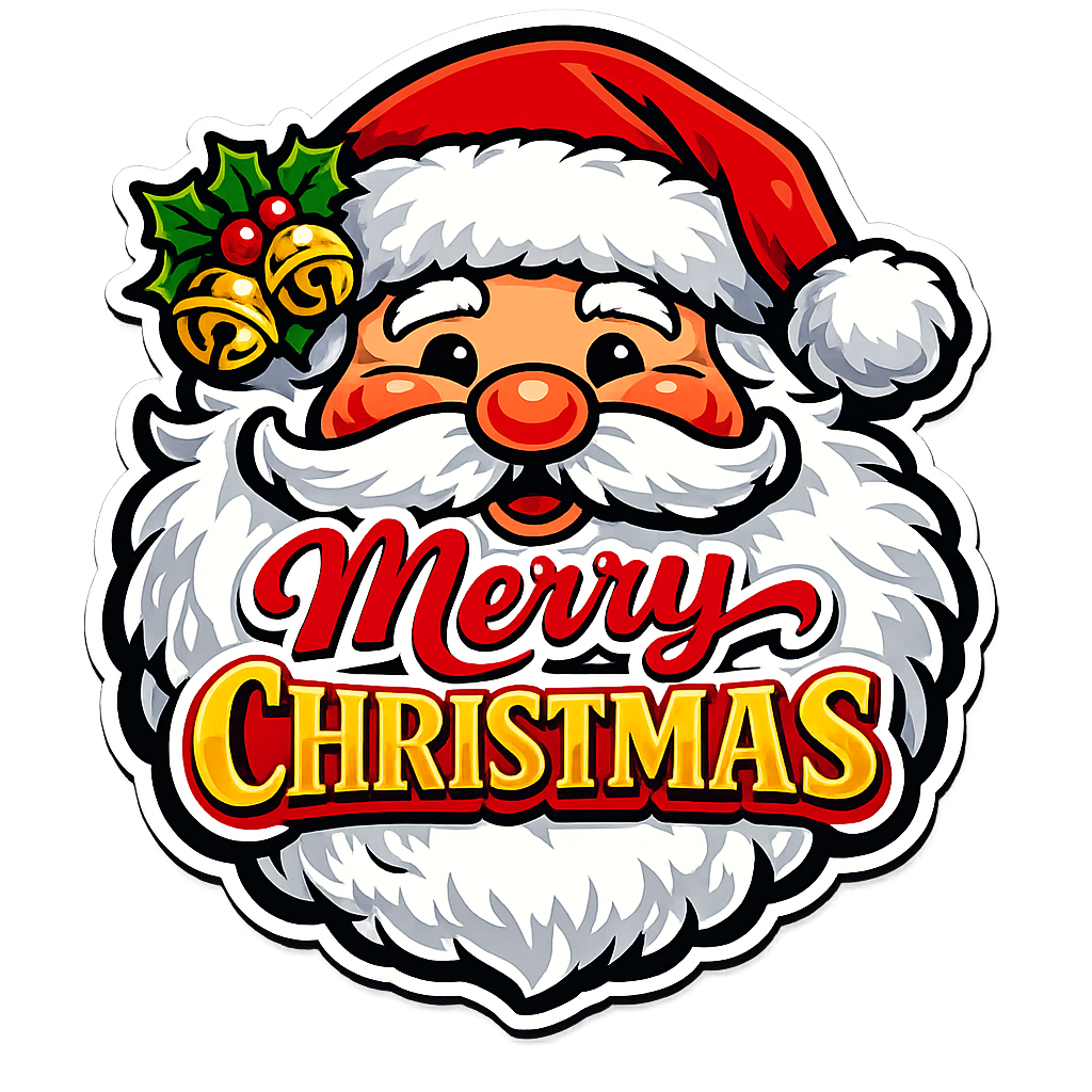 Merry Christmas Santa Face Cutout 12" Wood Wreath Sign - PS-W-0162