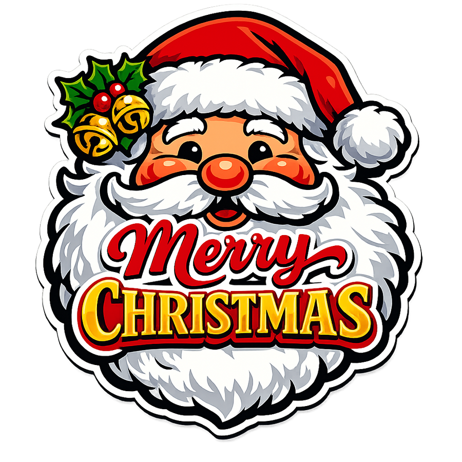 Merry Christmas Santa Face Cutout 12" Wood Wreath Sign - PS-W-0162