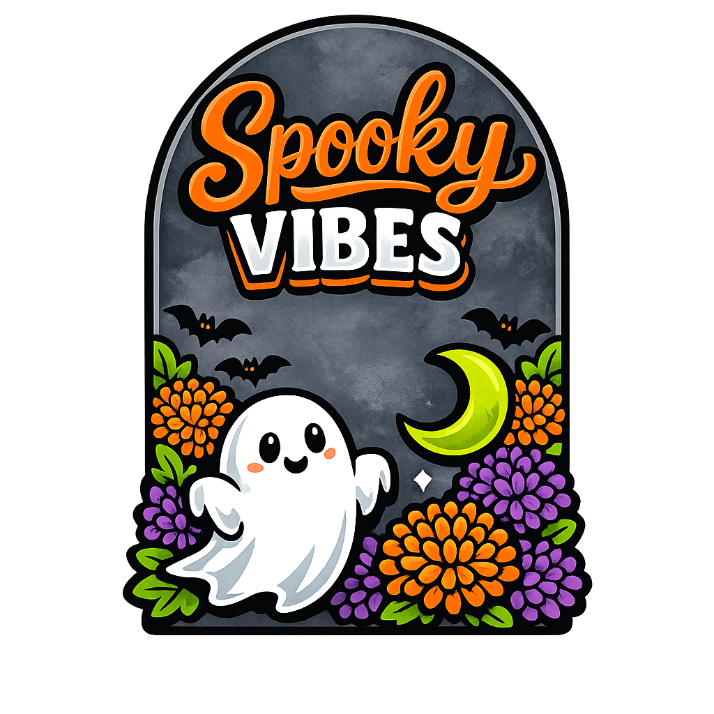 Spooky Vibes Ghost Mums Arch Halloween 12" Wood Wreath Sign - PS-W-0168
