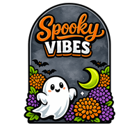 Thumbnail for Spooky Vibes Ghost Mums Arch Halloween 12" Wood Wreath Sign - PS-W-0168