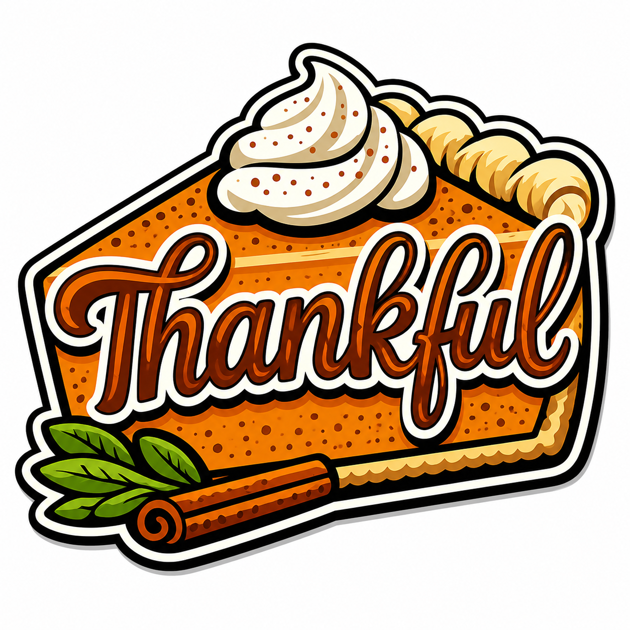 Thankful Pumpkin Pie Slice Cutout Thanksgiving 12" Wood Wreath Sign - PS-W-0171