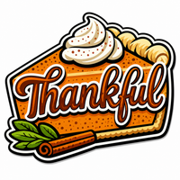Thumbnail for Thankful Pumpkin Pie Slice Cutout Thanksgiving 12" Wood Wreath Sign - PS-W-0171