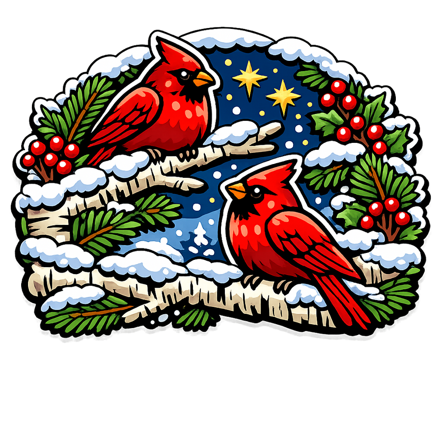 Winter Cardinals Snowy Branches No Text Christmas 12" Wood Wreath Sign - PS-W-0178