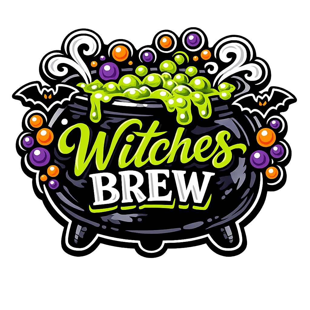 Witches Brew Bubbling Cauldron Cutout Halloween 12" Wood Wreath Sign - PS-W-0180