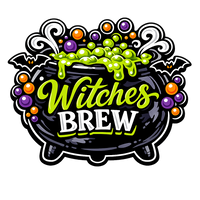 Thumbnail for Witches Brew Bubbling Cauldron Cutout Halloween 12" Wood Wreath Sign - PS-W-0180