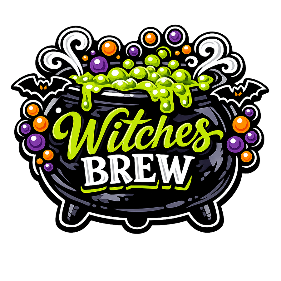 Witches Brew Bubbling Cauldron Cutout Halloween 12" Wood Wreath Sign - PS-W-0180