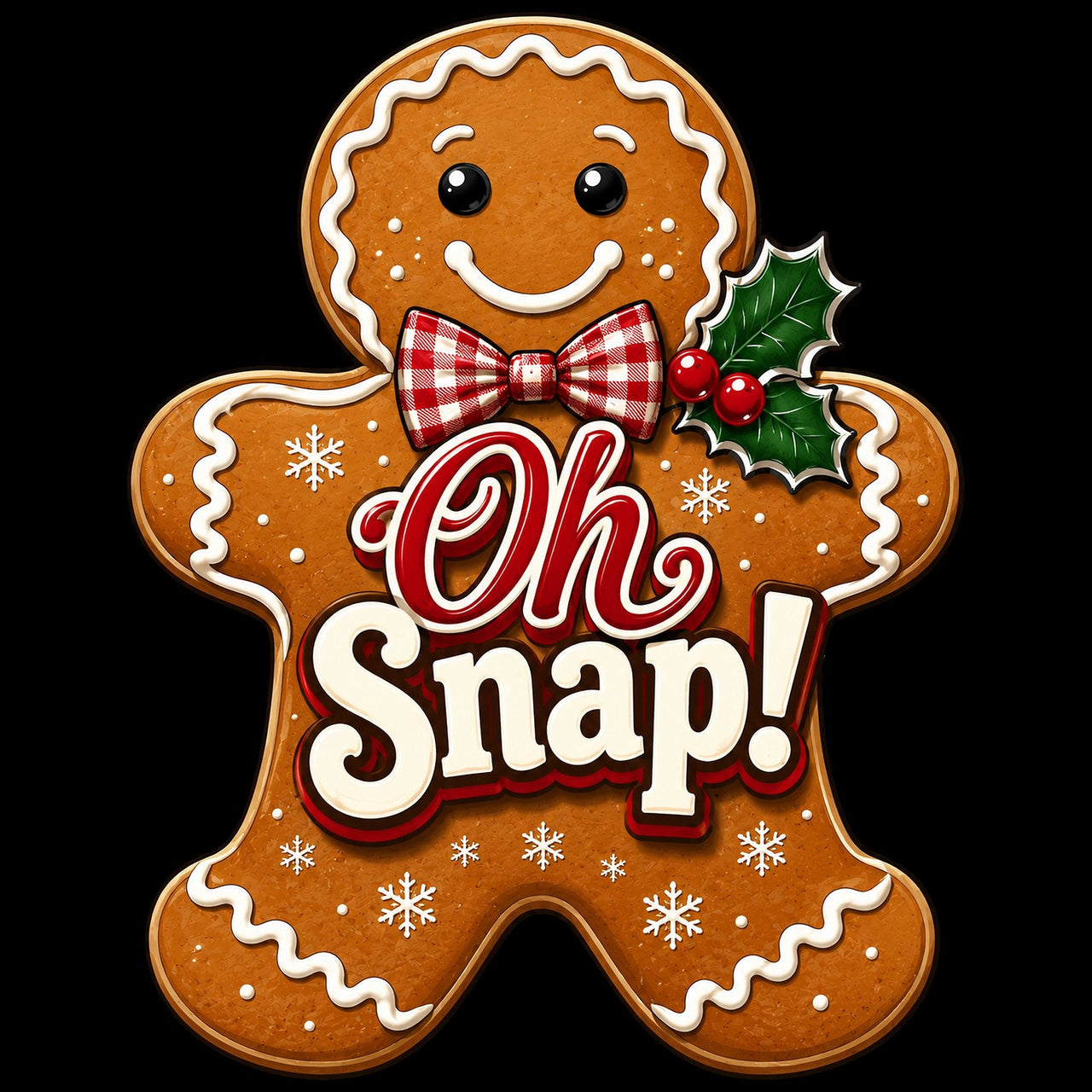 Oh Snap Gingerbread Man 12" Wood Wreath Sign - PS-W-0182